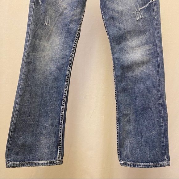 B. Tuff 28x30 Torque Mens Cowboy Bootcut Jeans (Tag 28x32) Embroidered Distress - Picture 6 of 13